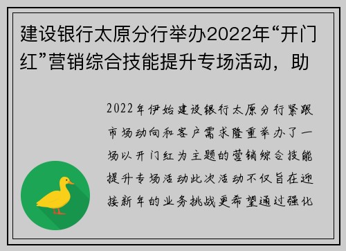 建设银行太原分行举办2022年“开门红”营销综合技能提升专场活动，助力金融服务新高峰